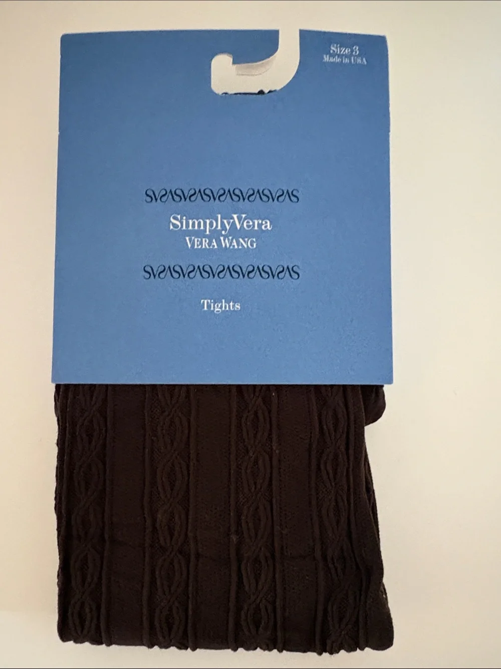 Simply Vera Vera Wang Brown Cable Knit Tights